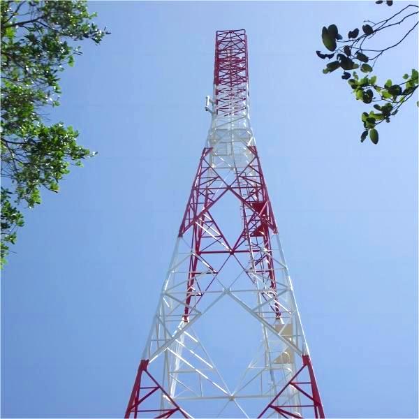 60m 70m 80m 4 Legged Angle Steel Telecom Antenna Tower