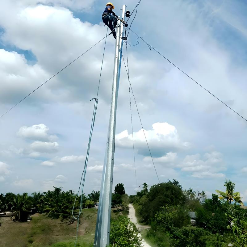 30FT 35FT 40Ft Hot Dip Galvanized Electric Utility Steel Pole