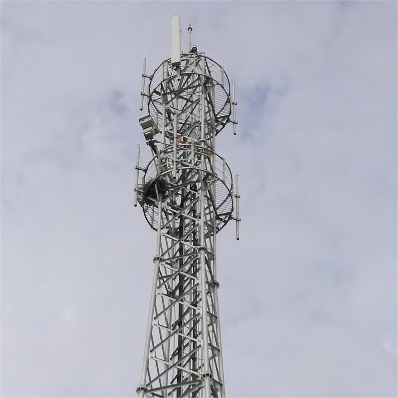 High Mast 4-Legged GSM Tubular Steel Telecom Tower