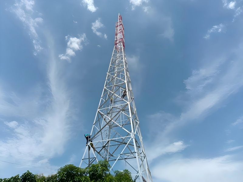 Angle Steel Tower Solution: 60-Meter 4-Legged Tower Installation Completed in Haiti